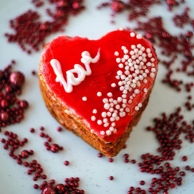 Heart-shaped cake